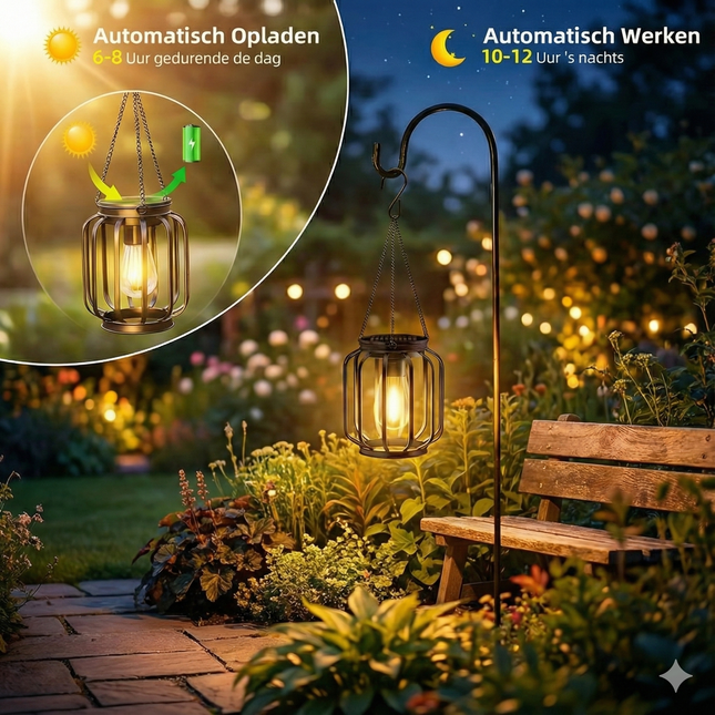 hangende solar lantaarn warm licht